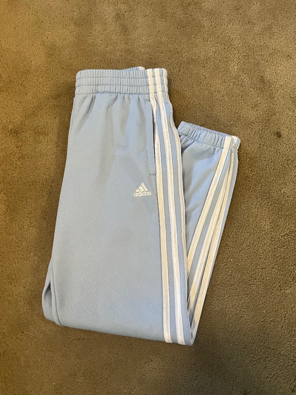 Pastel Blue Adidas Kids Black Track Pants Sz 10/12